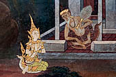 Detail from a mural painting with a 'Ramakien' motif - Thai version of the Indian Ramayana - from the temple complex of the Emerald Buddha, Bangkok (late 18th century) 